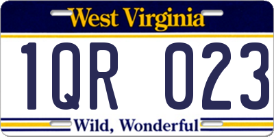 WV license plate 1QR023