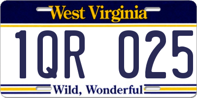 WV license plate 1QR025