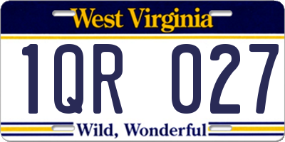 WV license plate 1QR027