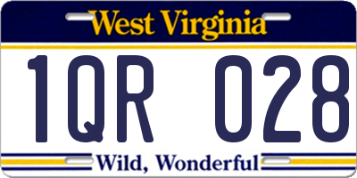 WV license plate 1QR028