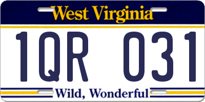 WV license plate 1QR031