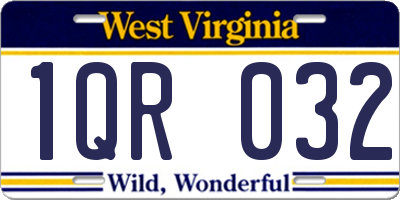 WV license plate 1QR032