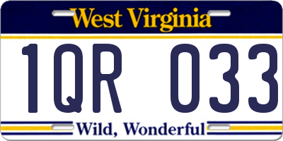 WV license plate 1QR033