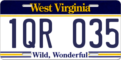 WV license plate 1QR035