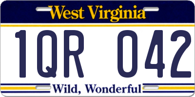 WV license plate 1QR042