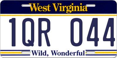 WV license plate 1QR044