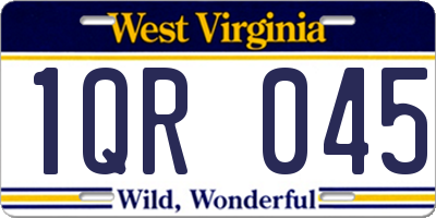 WV license plate 1QR045