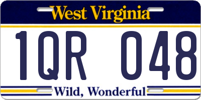 WV license plate 1QR048