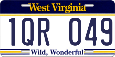 WV license plate 1QR049