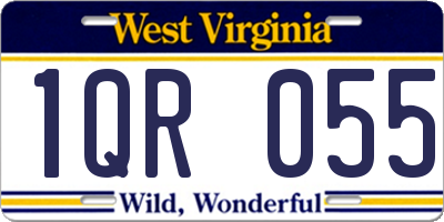 WV license plate 1QR055