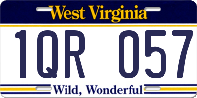 WV license plate 1QR057