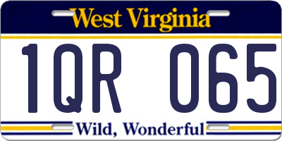 WV license plate 1QR065