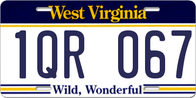 WV license plate 1QR067