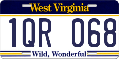 WV license plate 1QR068