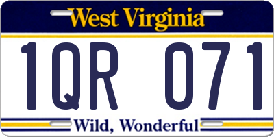 WV license plate 1QR071