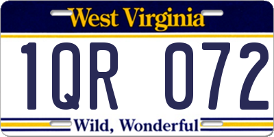 WV license plate 1QR072