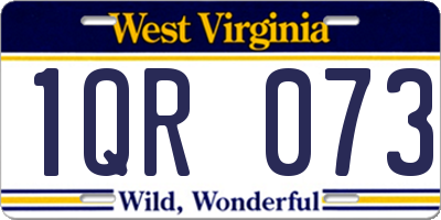 WV license plate 1QR073