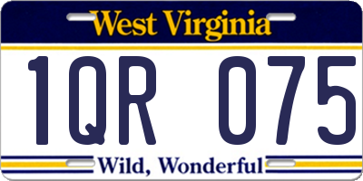WV license plate 1QR075