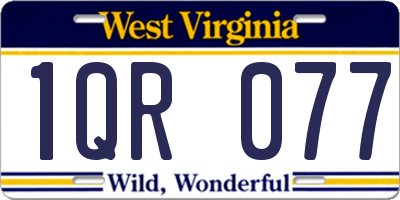 WV license plate 1QR077