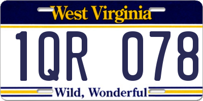 WV license plate 1QR078
