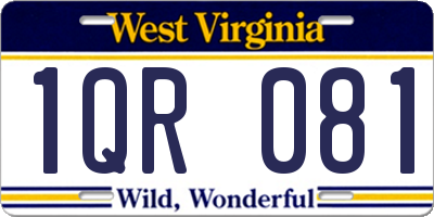 WV license plate 1QR081