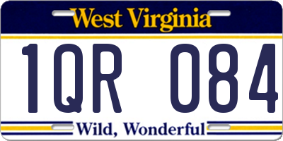 WV license plate 1QR084