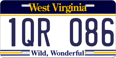 WV license plate 1QR086