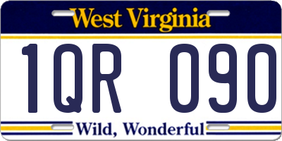 WV license plate 1QR090