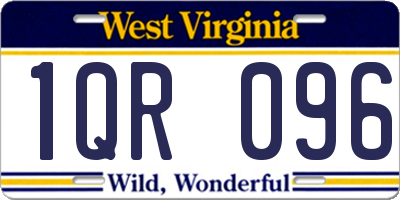 WV license plate 1QR096