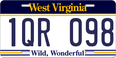 WV license plate 1QR098