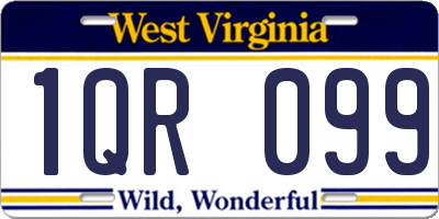WV license plate 1QR099