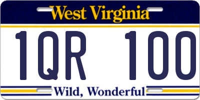 WV license plate 1QR100