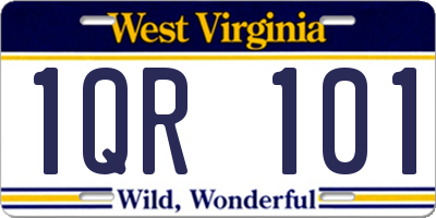 WV license plate 1QR101