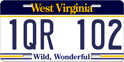 WV license plate 1QR102