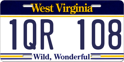 WV license plate 1QR108