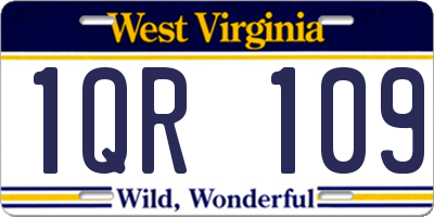 WV license plate 1QR109