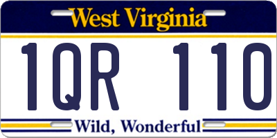 WV license plate 1QR110
