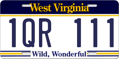 WV license plate 1QR111