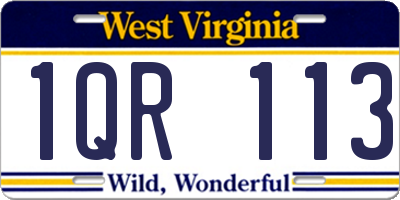 WV license plate 1QR113