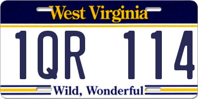 WV license plate 1QR114