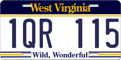 WV license plate 1QR115