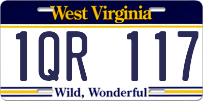 WV license plate 1QR117