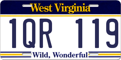 WV license plate 1QR119