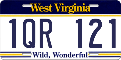 WV license plate 1QR121