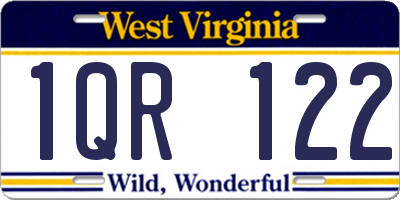WV license plate 1QR122