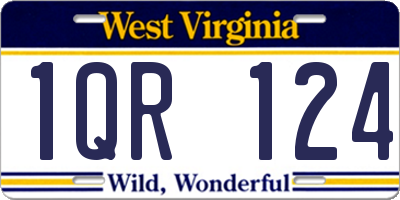 WV license plate 1QR124