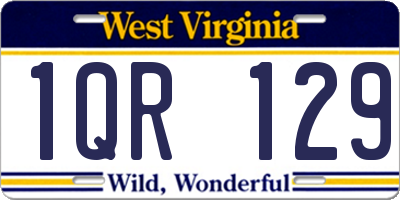 WV license plate 1QR129