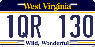 WV license plate 1QR130
