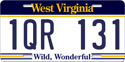 WV license plate 1QR131