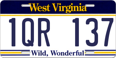 WV license plate 1QR137
